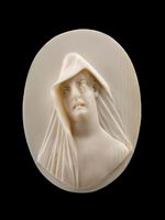 Elfenbeinmedaillon mit weinender Frau (Maria Magdalena?)